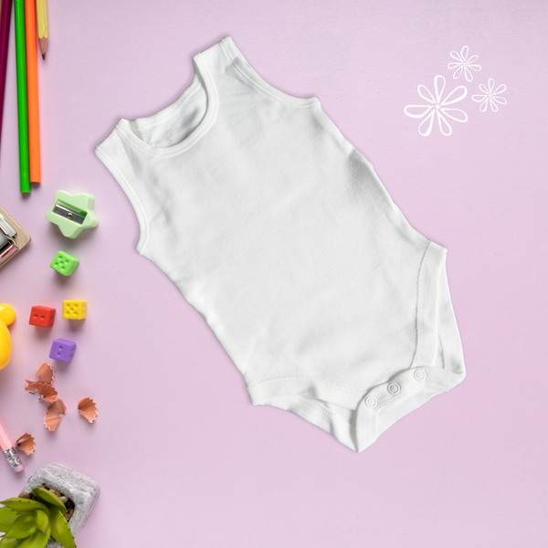 Doe an Joey 0 to 3 Months Baby Girl White Sleeveless Dress,Smooth Organic Fabric, Safe on Skin, Rompers,